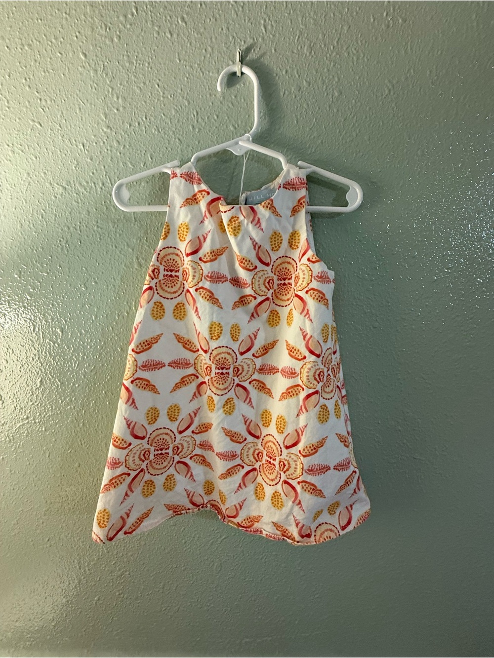 Hill House White Sundress with Orange and Yellow Floral Print
